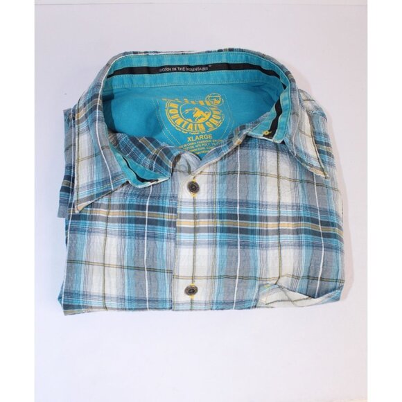 KUHL Short Short Sleeve Men's XL Cotton Blend Light Blue Chambray Button Up - Picture 15 of 15